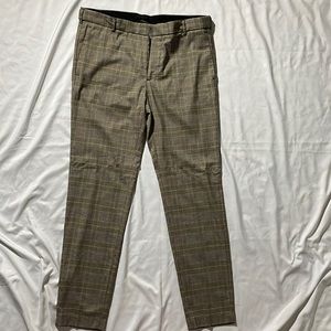 Men’s slim fit plaid dress pants